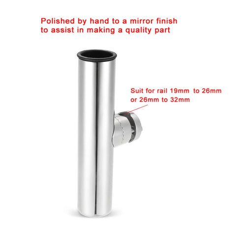 BSET MATEL Marine Hardware 316 Stainless Steel Fishing Rod Seat Yacht Sea Fishing Bracket, 19-26mm, 26-32mm