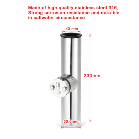 BSET MATEL Marine Hardware 316 Stainless Steel Fishing Rod Seat Yacht Sea Fishing Bracket, 19-26mm, 26-32mm