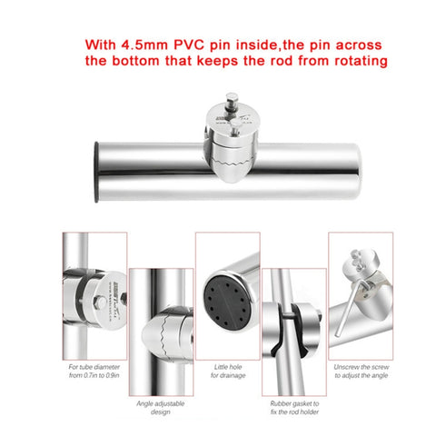BSET MATEL Marine Hardware 316 Stainless Steel Fishing Rod Seat Yacht Sea Fishing Bracket, 19-26mm, 26-32mm