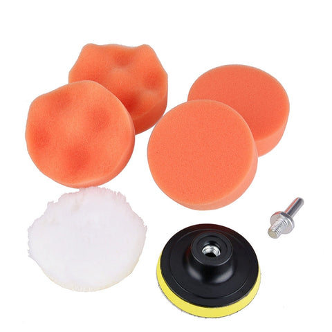 7 in 1 Buffing Pad Set Thread Auto Car Polishing Pad Kit for Car Polisher, 3 inch, 4 inch, 5 inch, 6 inch, 7 inch