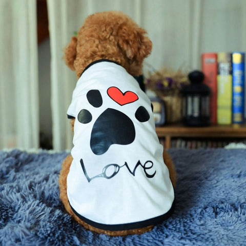 Pet Clothes Dog Love Pattern Vest Dog Clothes, XS, S, M, L, XL, XXL