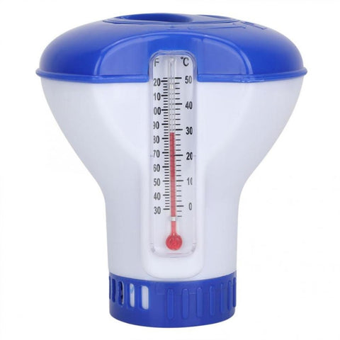 5 Inch Pool Thermometer Floating Water Pill Impetuous Pool Disinfection Automatic Drug Dispenser Pool Accessories, Style 1