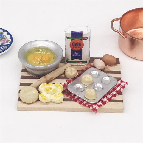 1:12 Mini House Toy Simulation Chopping Board Dessert Making Bread Table, Chopping Board