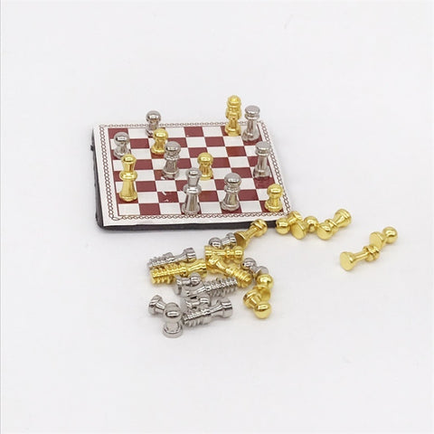 1:12 Mini House Toy Simulation Chess Model Scene Accessories, Chess