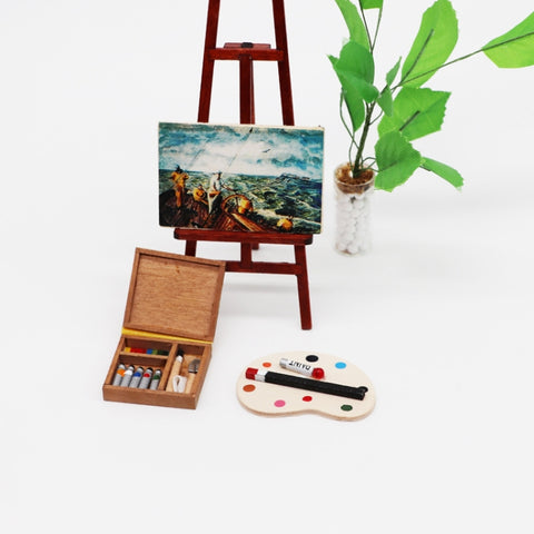 Dollhouse Furniture Accessories Pocket Watercolor Box Simulation Painting Pox, Painting Pox