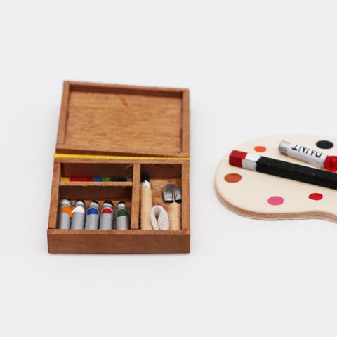 Dollhouse Furniture Accessories Pocket Watercolor Box Simulation Painting Pox, Painting Pox