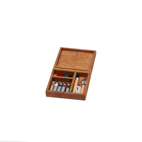 Dollhouse Furniture Accessories Pocket Watercolor Box Simulation Painting Pox, Painting Pox