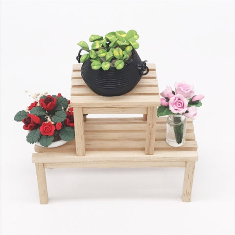 1:12 Mini House Toy Simulation Flower Potted Rose Bauble for Garden, Rose