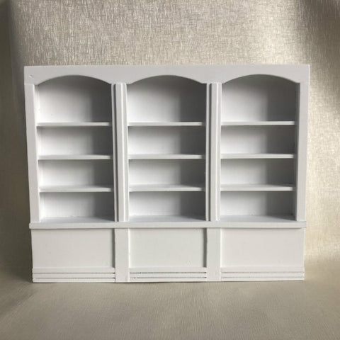 1:12 Mini House Toy Simulation Triple Display Cabinet, White, Red