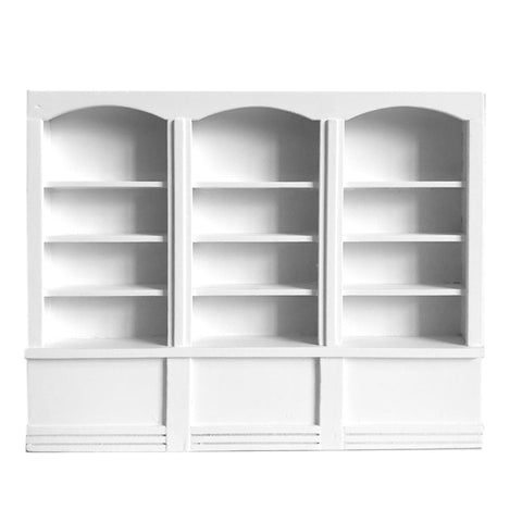1:12 Mini House Toy Simulation Triple Display Cabinet, White, Red