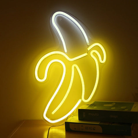 LED Acrylic Transparent Back Panel Neon Light Holiday Decoration Lamp, Cactus, Love, Popsicle, Banana