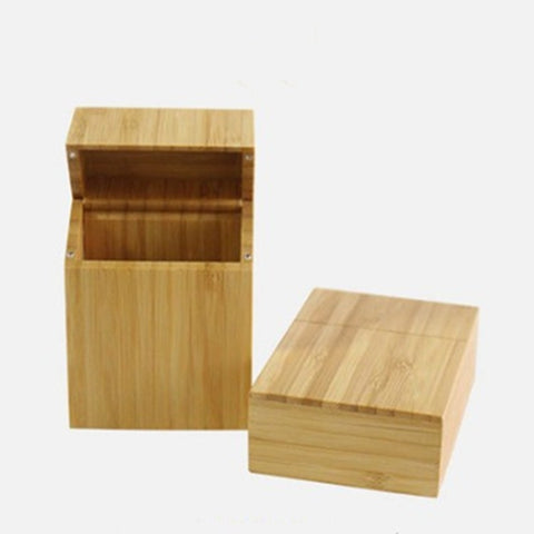 Creative Wooden Cigarette Case Magnet Adsorption Clamshell Cigarette Case, Black, Carbonized Bamboo, Rosewood, Cherry Wood