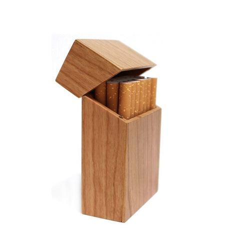 Creative Wooden Cigarette Case Magnet Adsorption Clamshell Cigarette Case, Black, Carbonized Bamboo, Rosewood, Cherry Wood