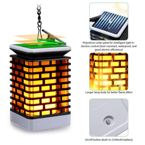 LED Solar Induction Landscape Light Flame Lamp Outdoor Waterproof Garden Lantern