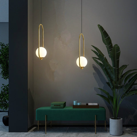 Restaurant Chandelier Single Head Creative Personality Simple Modern Copper Lamp, without Light Source  Round A1, with 5W Warm Light  Round A1, with 5W White Light  Round A1, with 5W Neutral Light  Round A1, with 5W Three-Color Light  Round A1         ...