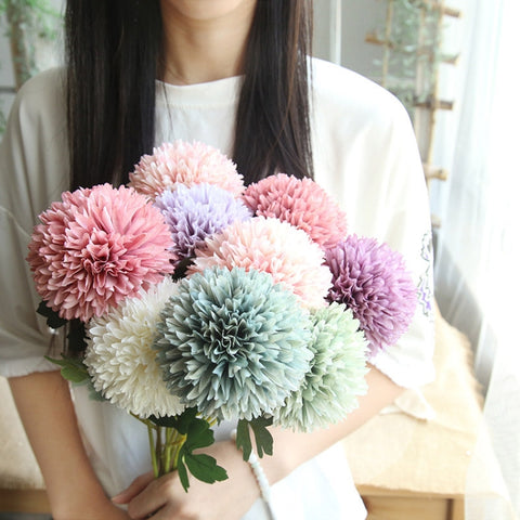 Dandelion Flower Ball Simulation Flower Home Decoration Wedding Bouquet