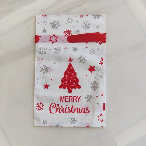 50pcs / Pack Christmas Gift Bag Candy Biscuit Drawstring Bundle Christmas Cookie Bag, Drawstring Bundle Cookie Bag
