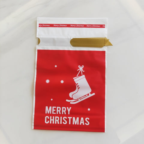 50pcs / Pack Christmas Gift Bag Candy Biscuit Drawstring Bundle Christmas Cookie Bag, Drawstring Bundle Cookie Bag