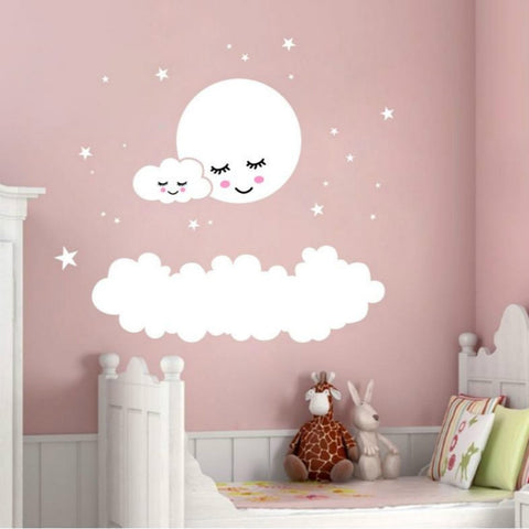 Cloud Star Moon Children Room Decoration Wall Sticker, 62cm x 62cm, 157cm x 157cm