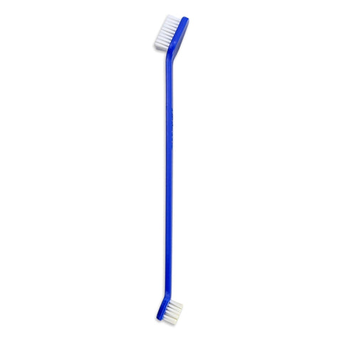 10pcs Dog Cat Effective Pets Oral Care Pet Toothbrush, Blue Handle + Medium Hair