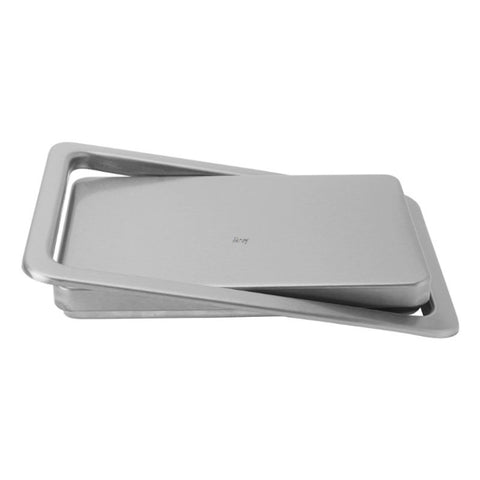 Embedded Type Stainless Steel Swing Cover Flip Kitchen Countertop Trash Can Lid  Cap, Round Drawing 20cm Diameter, Round  Mirror 24.5cm Diameter, Square 16.2x22.7cm