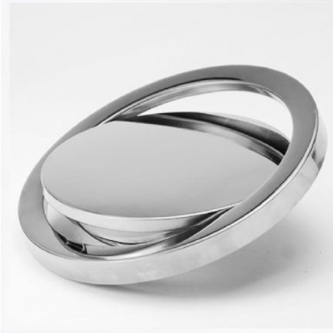 Embedded Type Stainless Steel Swing Cover Flip Kitchen Countertop Trash Can Lid  Cap, Round Drawing 20cm Diameter, Round  Mirror 24.5cm Diameter, Square 16.2x22.7cm