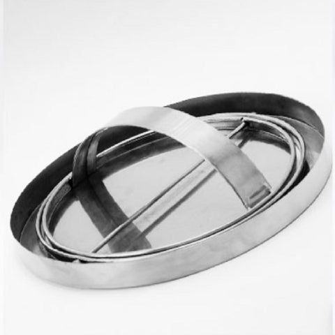 Embedded Type Stainless Steel Swing Cover Flip Kitchen Countertop Trash Can Lid  Cap, Round Drawing 20cm Diameter, Round  Mirror 24.5cm Diameter, Square 16.2x22.7cm