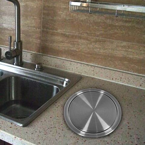 Embedded Type Stainless Steel Swing Cover Flip Kitchen Countertop Trash Can Lid  Cap, Round Drawing 20cm Diameter, Round  Mirror 24.5cm Diameter, Square 16.2x22.7cm