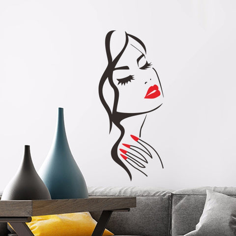 Beauty Studio Personality Creative Beauty Portrait Carved Wall Stickers