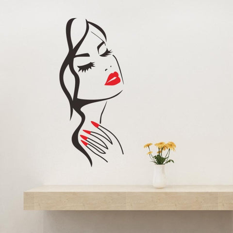 Beauty Studio Personality Creative Beauty Portrait Carved Wall Stickers