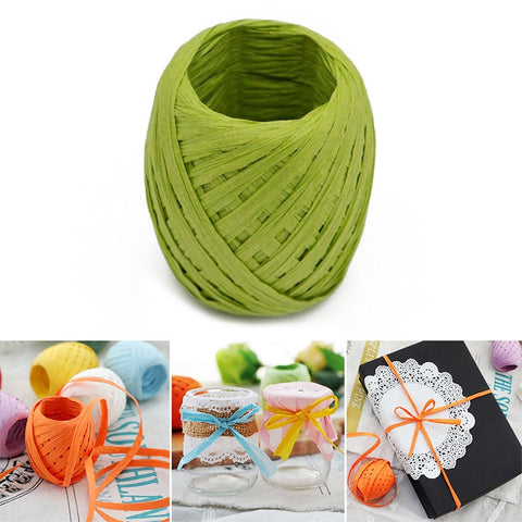20M Paper Rope Raffia Ribbon Natural Lace Rope Gift Box Wrapping DIY Decoration
