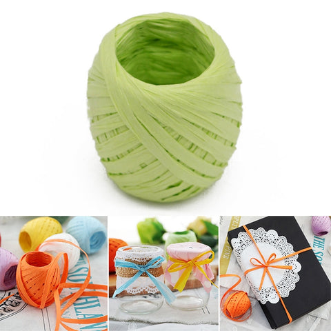 20M Paper Rope Raffia Ribbon Natural Lace Rope Gift Box Wrapping DIY Decoration