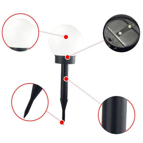 2 PCS Waterproof Outdoor Bulb Solar Ground Light Lawn Landscape Decoration