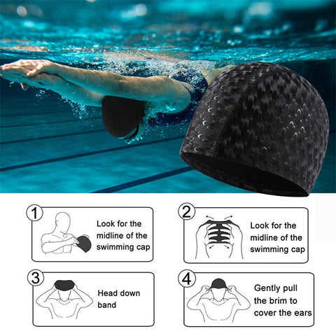 Adult Crescent PU Waterproof Comfortable Earmuff Swimming Cap, Adult Swimming Cap(Silver Grey), Adult Swimming Cap(Dark Blue), Adult Swimming Cap(Pink), Adult Swimming Cap(Black), Adult Swimming Cap(Sky)