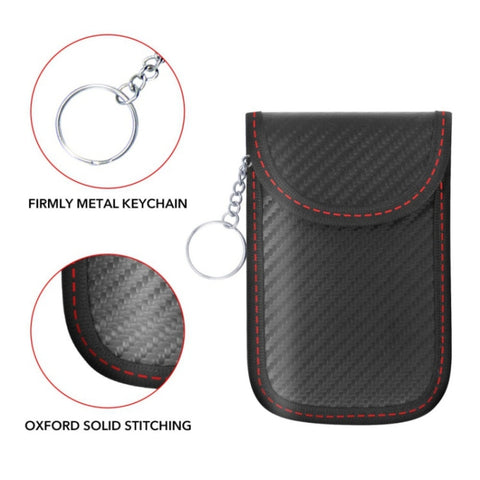 Antimagnetic RFID Car Key Mobile Phone Bag Shielding Set Radiation Cell Phone Pocket, 2 PCS 13 x 8.5cm