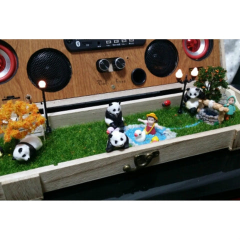 Panda Life Multi-shaped Micro-landscape Baked Landscape Doll Ornaments, Seated Panda, Climbing Panda, Prone Panda, Lying Panda