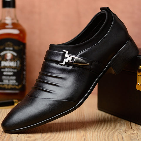 Men Set Business Dress Shoes PU Leather Pointed Toe Oxfords Shoes, 47, 48