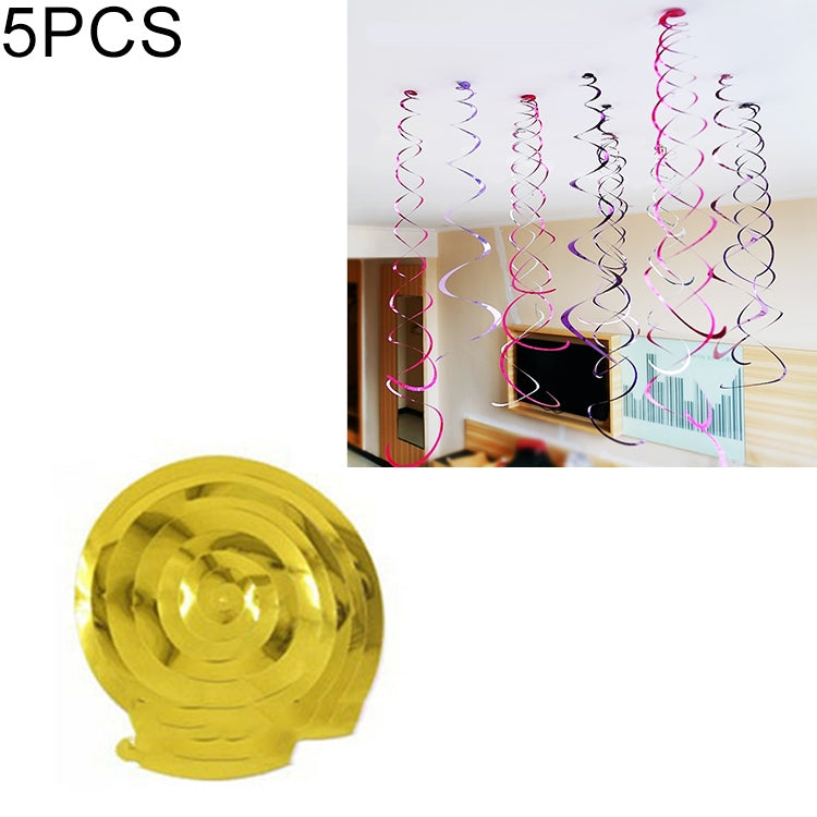 5 PCS 70cm PVC Spiral Ornaments Christmas Kindergarten Classroom Birthday Party Scene Layout Hanging Sequin Ornaments