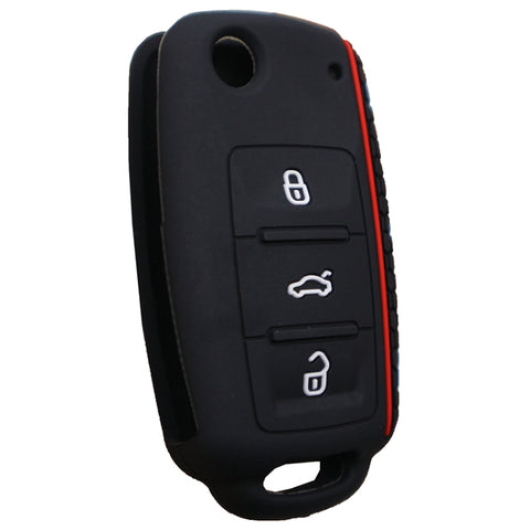 Do not Touch My Key Style Silicone Car Key Cover for Volkswagen Jetta Polo Passat Skoda Tiguan Golf, For Volkswagen Jetta Polo Passat Skoda Tiguan Golf