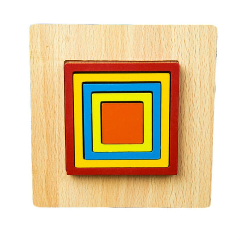 DIY Creative 3D Wooden Puzzle Geometry Shape Puzzle Children Educational Toys, Flower, Square, Oval, Polygon, Quadrilateral, Gear Shape, Round, Hexagon, Triangle, Pentagram