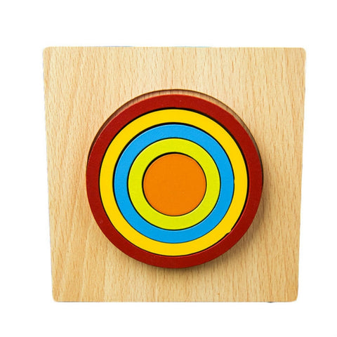 DIY Creative 3D Wooden Puzzle Geometry Shape Puzzle Children Educational Toys, Flower, Square, Oval, Polygon, Quadrilateral, Gear Shape, Round, Hexagon, Triangle, Pentagram