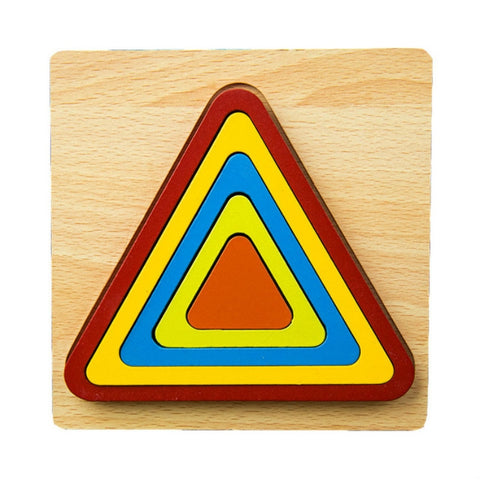 DIY Creative 3D Wooden Puzzle Geometry Shape Puzzle Children Educational Toys, Flower, Square, Oval, Polygon, Quadrilateral, Gear Shape, Round, Hexagon, Triangle, Pentagram