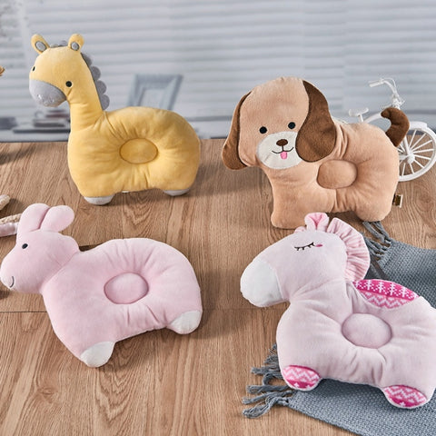 Baby Cartoon Cotton Head Protect Pillow Breathable Washable Bite-proof Headrest
