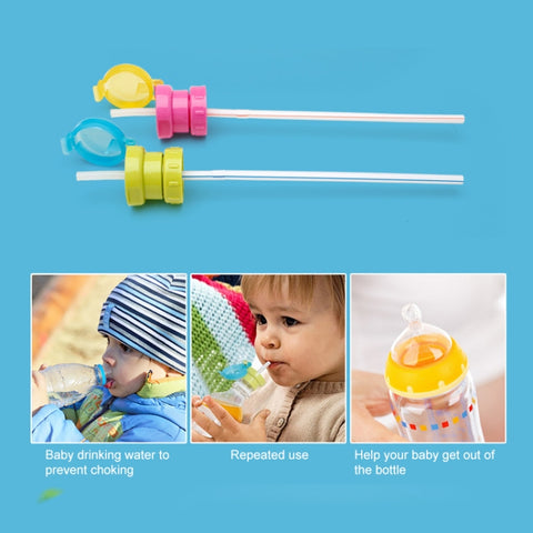 Children Portable Bottled Drinks Anti-overflow Anti-squash Replacement Straw Cap, Red, Blue, Yellow, Green