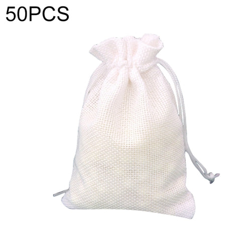 50 PCS Multi size Linen Jute Drawstring Gift Bags Sacks Wedding Birthday Party Favors Drawstring Gift Bags, 13x18cm, 15x20cm, 17x23cm