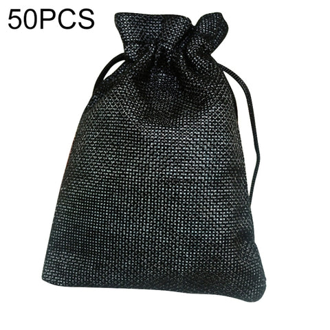 50 PCS Multi size Linen Jute Drawstring Gift Bags Sacks Wedding Birthday Party Favors Drawstring Gift Bags, 13x18cm, 15x20cm, 17x23cm