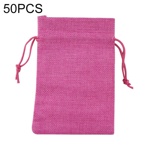 50 PCS Multi size Linen Jute Drawstring Gift Bags Sacks Wedding Birthday Party Favors Drawstring Gift Bags, 13x18cm, 15x20cm, 17x23cm