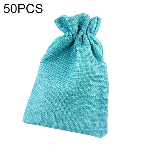 50 PCS Multi size Linen Jute Drawstring Gift Bags Sacks Wedding Birthday Party Favors Drawstring Gift Bags, 13x18cm, 15x20cm, 17x23cm