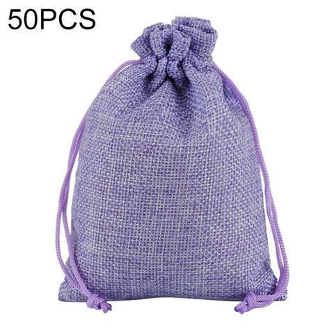 50 PCS Multi size Linen Jute Drawstring Gift Bags Sacks Wedding Birthday Party Favors Drawstring Gift Bags, 13x18cm, 15x20cm, 17x23cm
