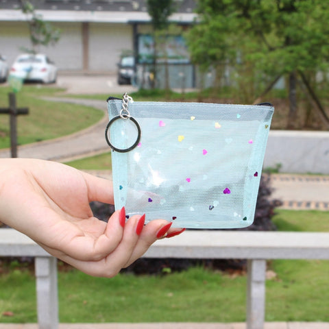 Mini Waterproof PVC Jelly Coin Purse Transparent Zipper Bag